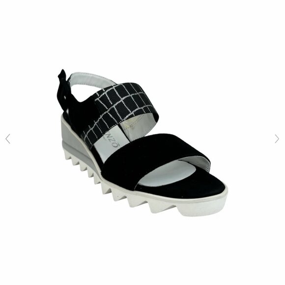 Di Chenzo Black Leather Lined Wedge Sandal - Size 38.5 (US 8.5) NWOT - Picture 1 of 14